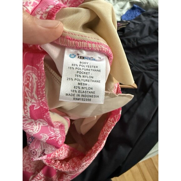 Ibkul Pascha Pants Women’s 8 Pink Baroque Floral Paisley Golf Active Pockets - Picture 3 of 6